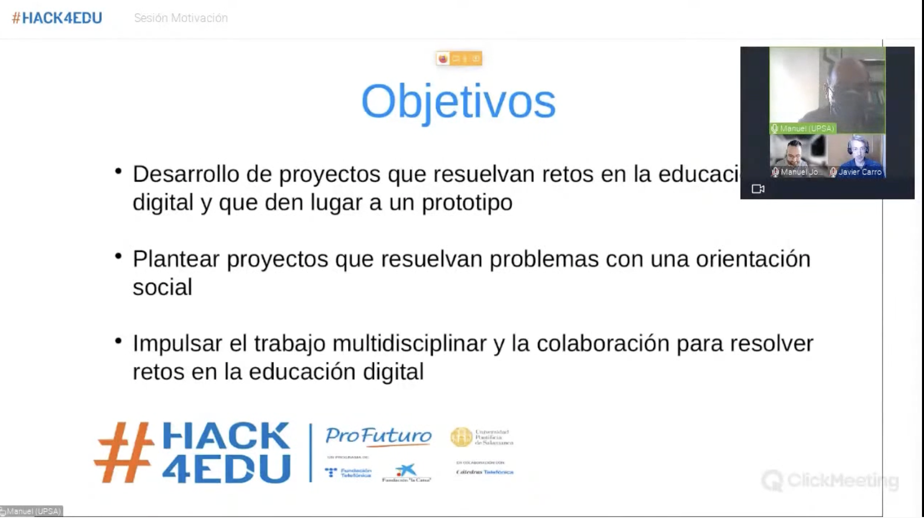 Webinar presentación #hack4edu 2021