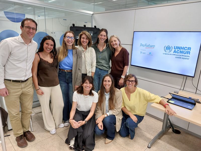 Fundación Telefónica y Fundación la Caixa reciben en Madrid a ACNUR para seguir impulsando la innovación educativa con ProFuturo