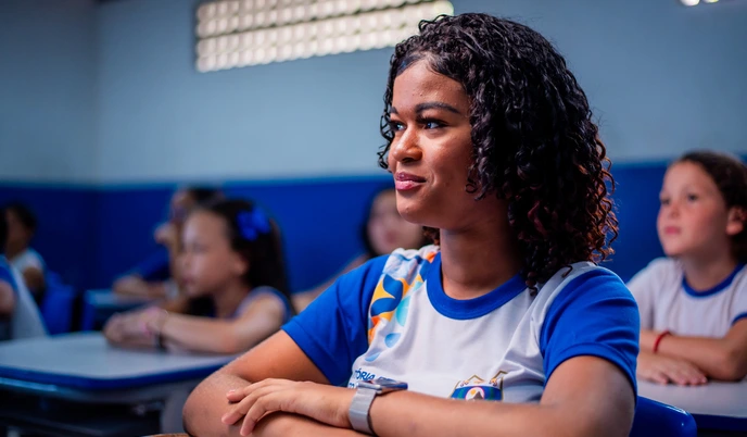 Una alumna en una escuela de ProFuturo de Brasil. Imagen de una alumna en una escuela de ProFuturo de Brasil.